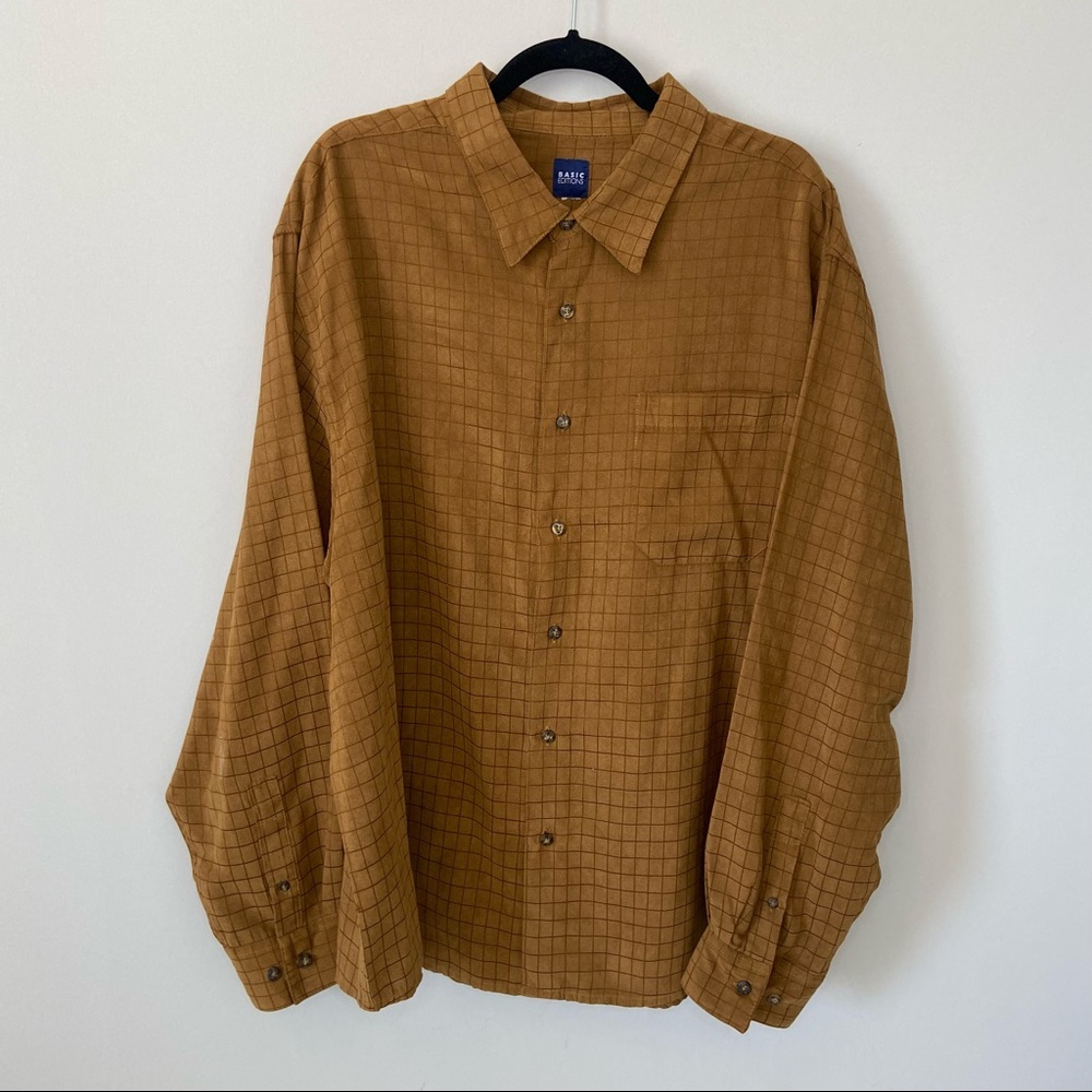 Basic Editions Brown Suede Checkered Grid Windowp… - image 1